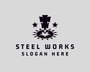 Iron Work Laser Machine logo design