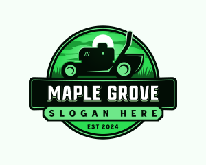 Grass Lawn Mower Logo