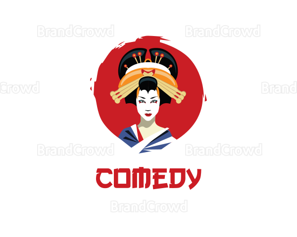 Japanese Geisha Beauty Logo