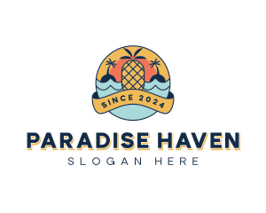 Pineapple Island Paradise logo design