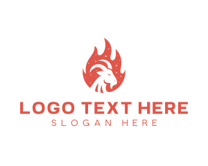 Steakhouse - Flame Barbecue Grill Goat logo design