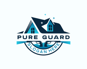 Pressure Washer Home Disinfection logo design