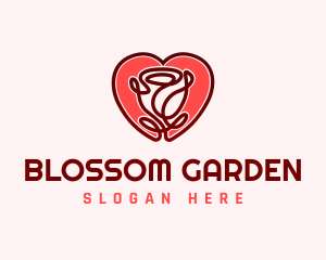 Flora - Love Rose Flower logo design