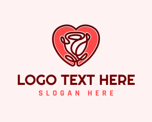 Icon - Love Rose Flower logo design