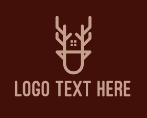 Forest Animal - Deer House Property logo design
