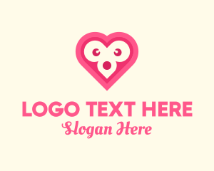 Pink - Heart Animal Face logo design