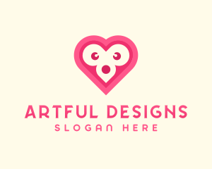 Heart Animal Face logo design