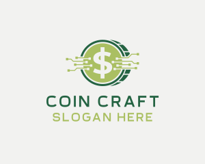 Crypto Fintech Coin logo design