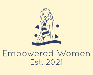 Women - Beauty Woman Swimsuit logo design