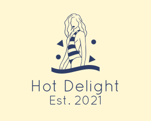 Beauty Woman Swimsuit logo design