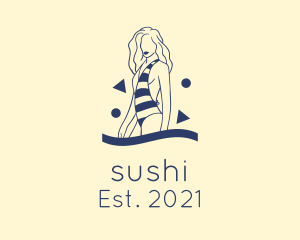 Beauty Woman Swimsuit logo design