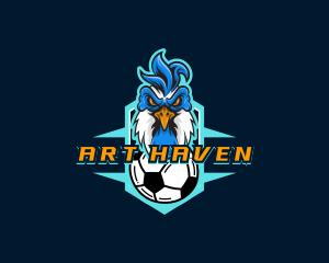 Soccer Varsity Rooster logo design