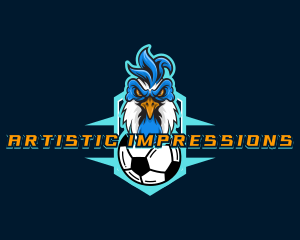 Soccer Varsity Rooster logo design