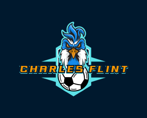 Soccer Varsity Rooster logo design