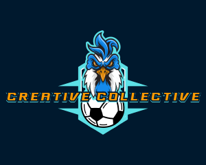 Soccer Varsity Rooster logo design