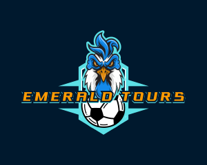 Soccer Varsity Rooster logo design