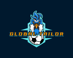 Soccer Varsity Rooster logo design