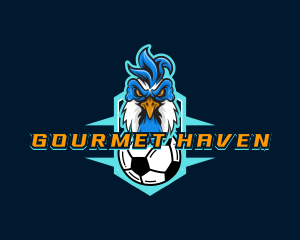 Soccer Varsity Rooster logo design