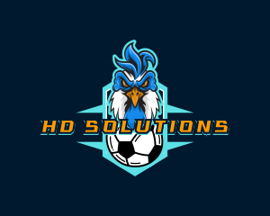 Soccer Varsity Rooster logo design