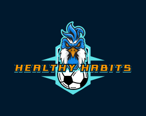 Soccer Varsity Rooster logo design