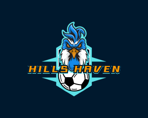 Soccer Varsity Rooster logo design