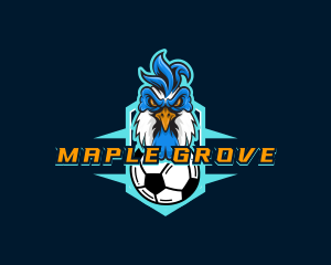 Soccer Varsity Rooster logo design