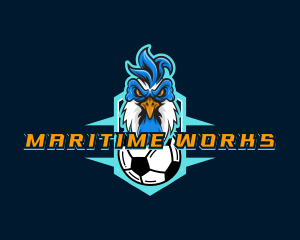 Soccer Varsity Rooster logo design