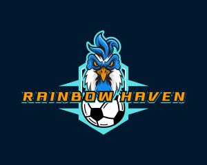 Soccer Varsity Rooster logo design