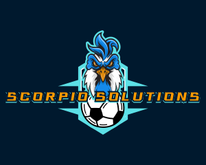 Soccer Varsity Rooster logo design