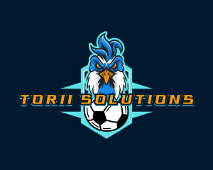 Soccer Varsity Rooster logo design