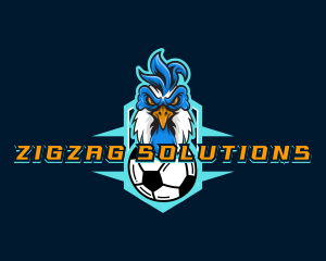 Soccer Varsity Rooster logo design