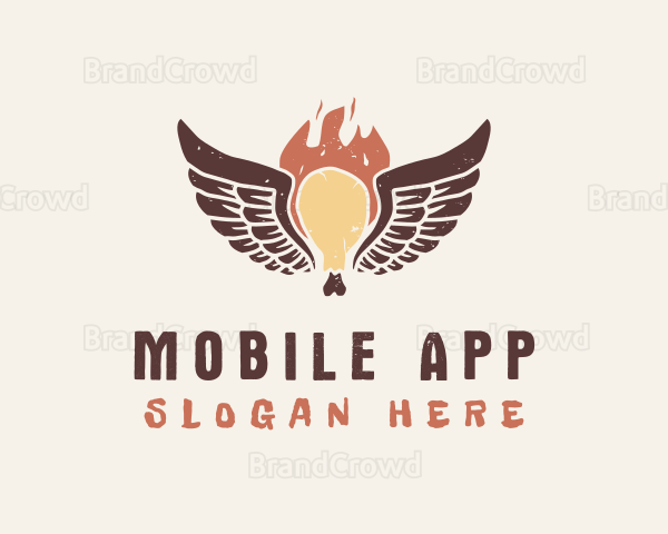 Hot Chicken Wings BBQ Logo