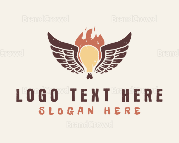 Hot Chicken Wings BBQ Logo