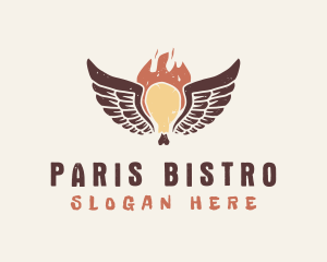 Hot Chicken Wings BBQ logo design