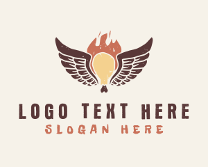 Dining - Hot Chicken Wings BBQ logo design