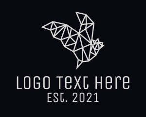Geometric - Simple Bat Line Art logo design