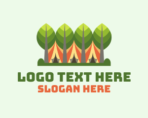 Outdoor - Forestry Camping Tent logo design