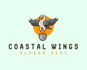 Seagull Beach Volleyball logo design