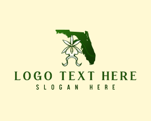 Map - Florida Ghost Orchid logo design