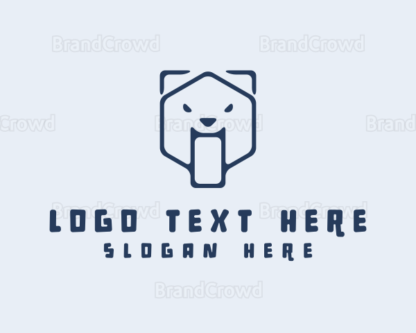 Geometric Bear Hexagon Logo