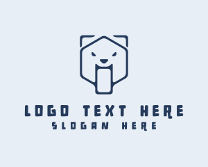 Dachsund - Geometric Bear Hexagon logo design