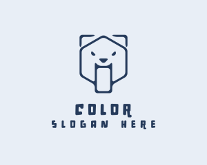 Pet Shop - Geometric Bear Hexagon logo design