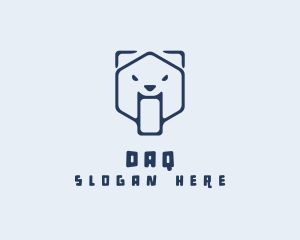 Dog - Geometric Bear Hexagon logo design