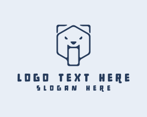 Bulldog - Geometric Bear Hexagon logo design