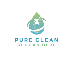 Housekeeping Disinfection Droplet logo design