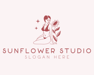 Sunflower - Sunflower Woman Bikini logo design