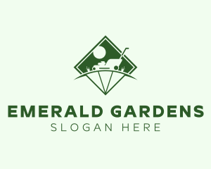 Lawn Mower Landscaping Garden logo design