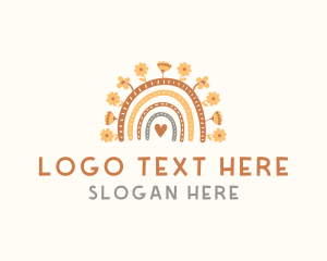 Scandinavian Floral Rainbow Logo