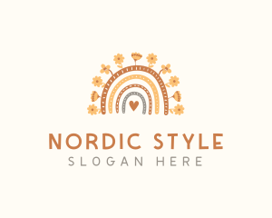 Scandinavian Floral Rainbow logo design