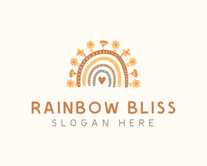 Scandinavian Floral Rainbow logo design